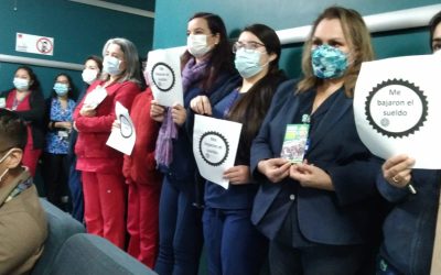 TRABAJADORES DEL HOSPITAL PADRE HURTADO SE MANIFIESTAN EN CUENTA PÚBLICA